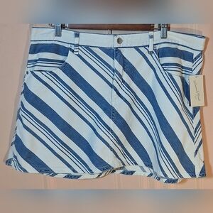 UNIVERSAL THREAD Blue and White Striped Mini Skirt
